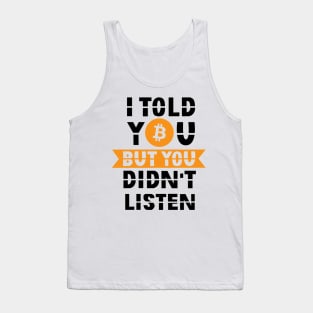 Bitcoin - Cryptocurrency - Blockchain - Investment Tank Top